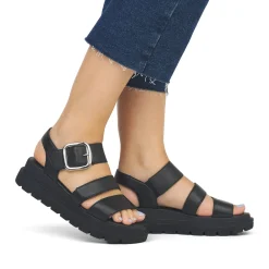 Best Rieker Damskie Sandaly Na Koturnie Midnight Black