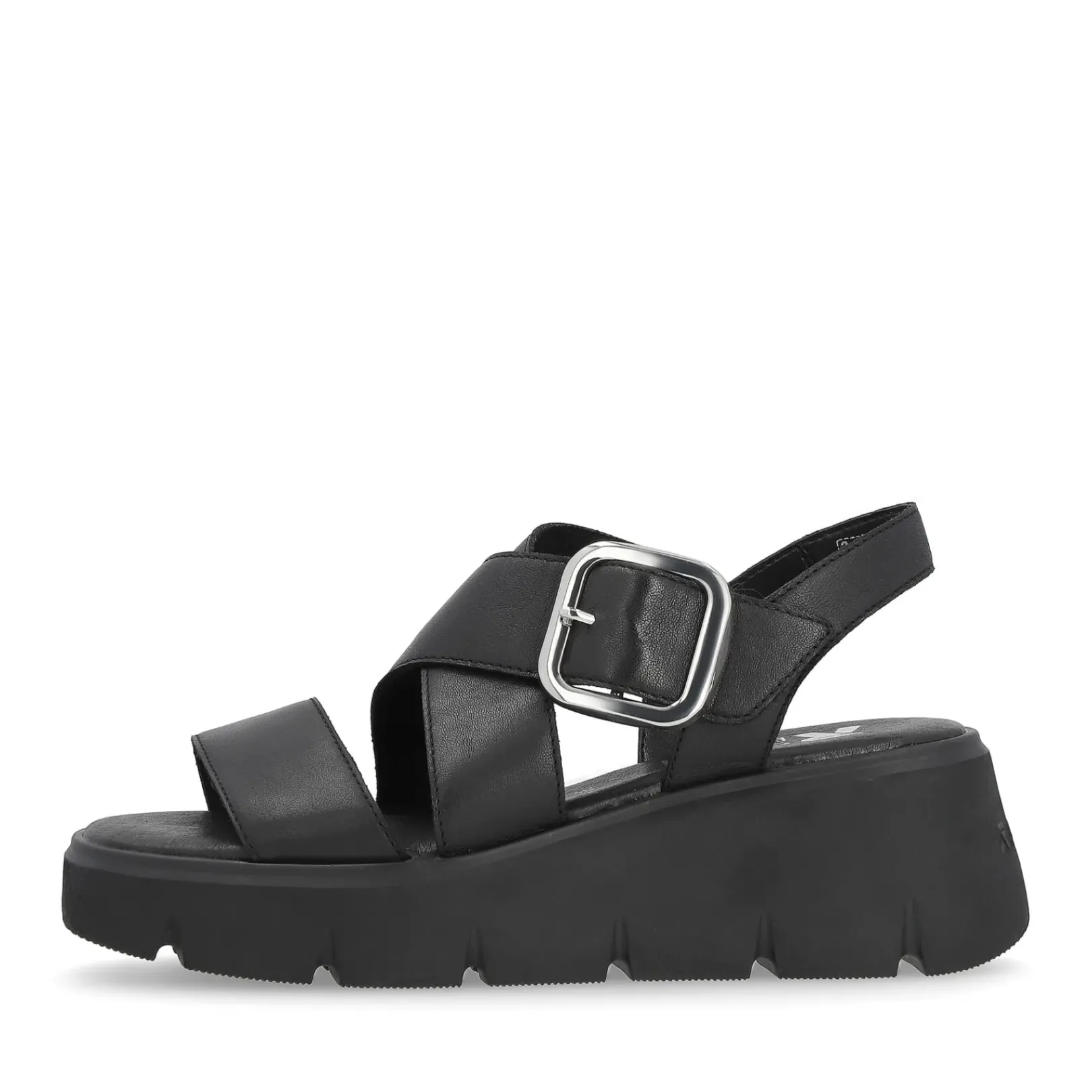 Discount Rieker Damskie Sandaly Na Koturnie Noir