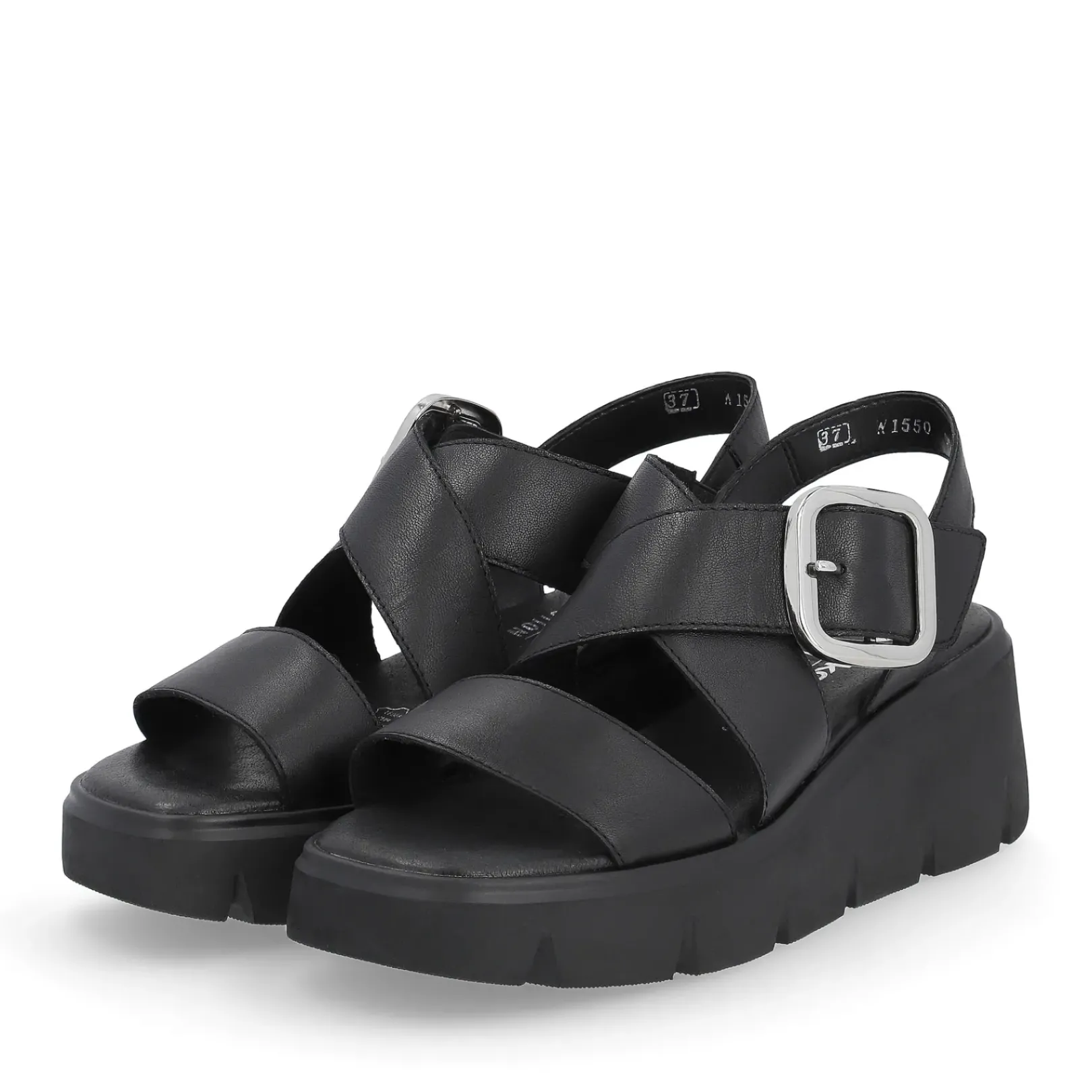 Discount Rieker Damskie Sandaly Na Koturnie Noir