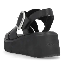 Discount Rieker Damskie Sandaly Na Koturnie Noir