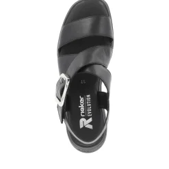 Discount Rieker Damskie Sandaly Na Koturnie Noir