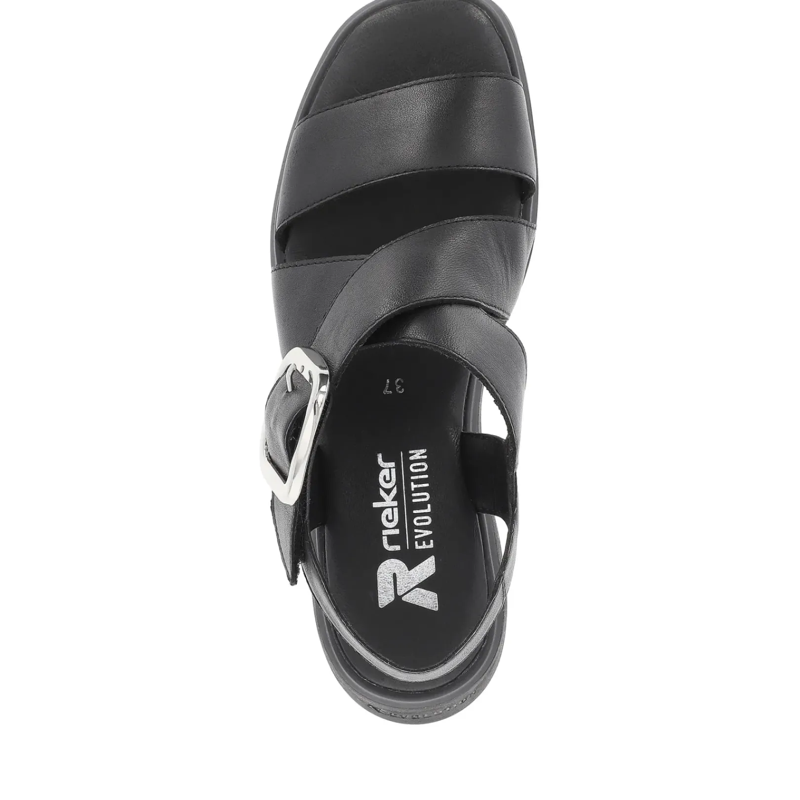 Discount Rieker Damskie Sandaly Na Koturnie Noir