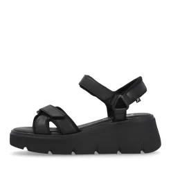Hot Rieker Damskie Sandaly Na Koturnie Night Black
