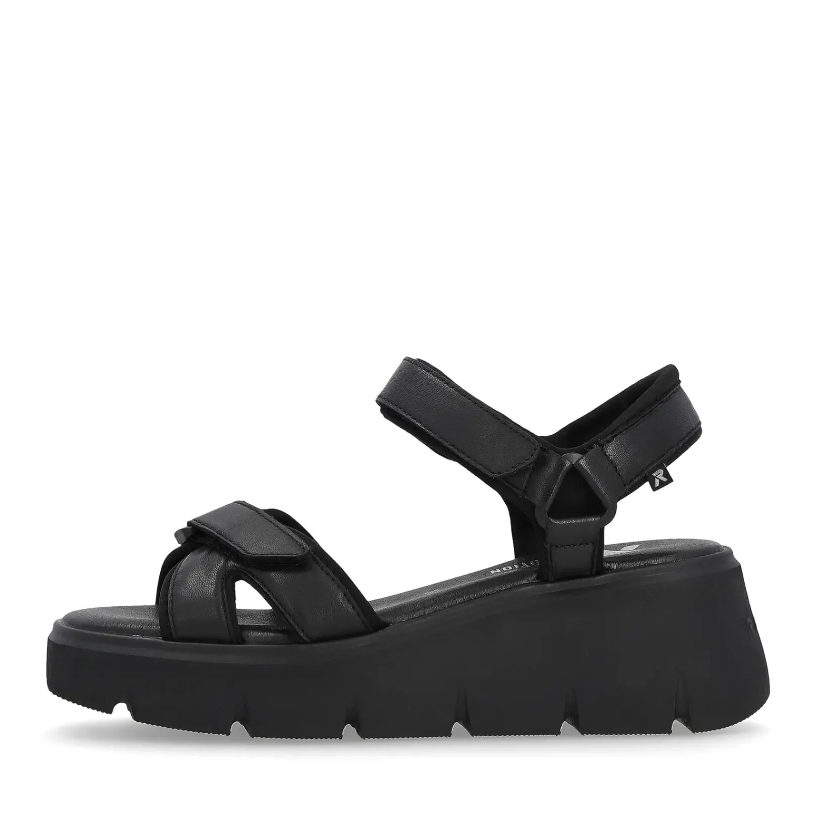 Hot Rieker Damskie Sandaly Na Koturnie Night Black