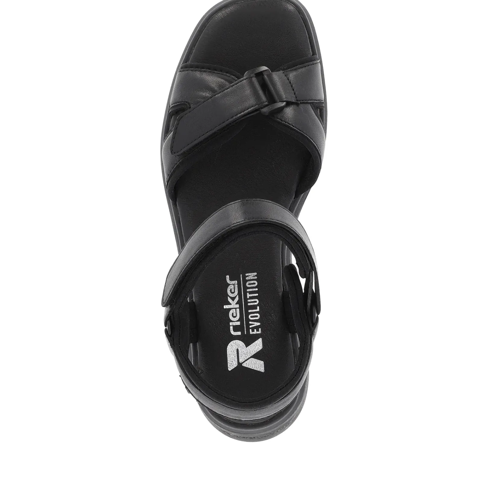 Hot Rieker Damskie Sandaly Na Koturnie Night Black