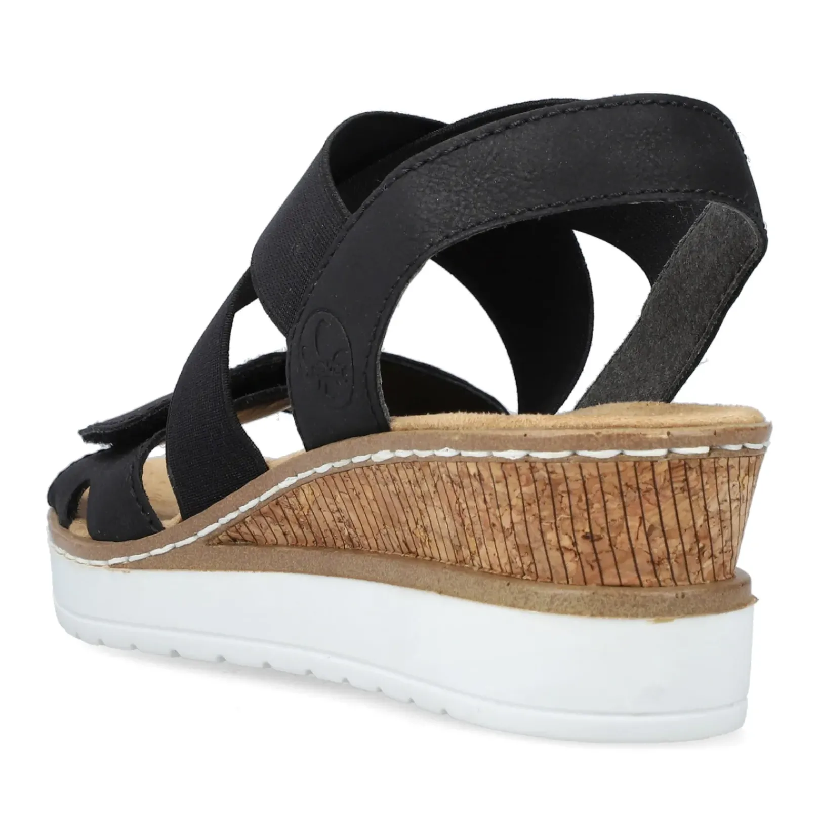 Sale Rieker Damskie Sandaly Na Koturnie W Kolorze Kruczoczarnym