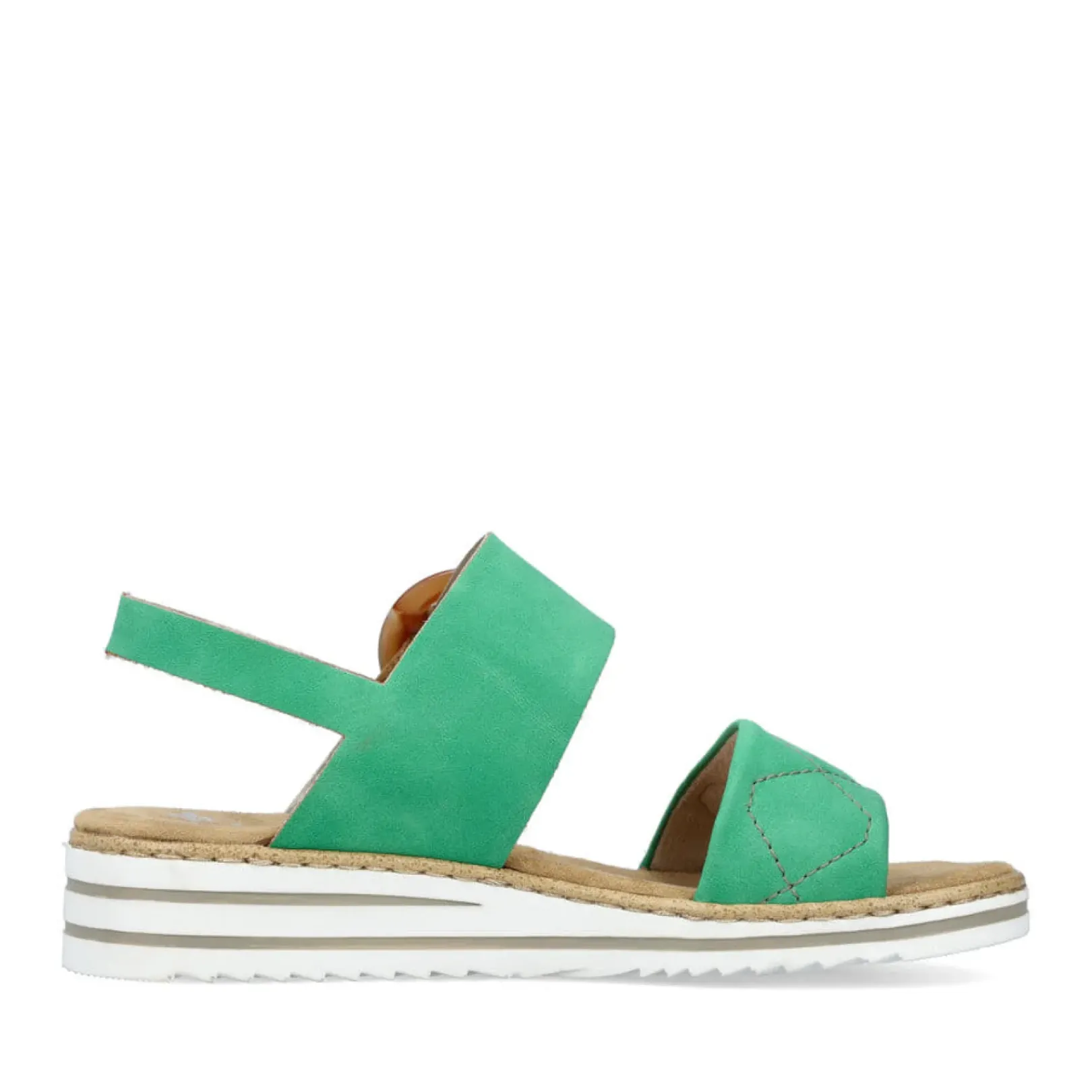 Outlet Rieker Damskie Sandaly Na Koturnie W Kolorze Zielonym