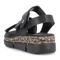 Fashion Rieker Damskie Sandaly Z Paskami, Asfaltowo-Czarne