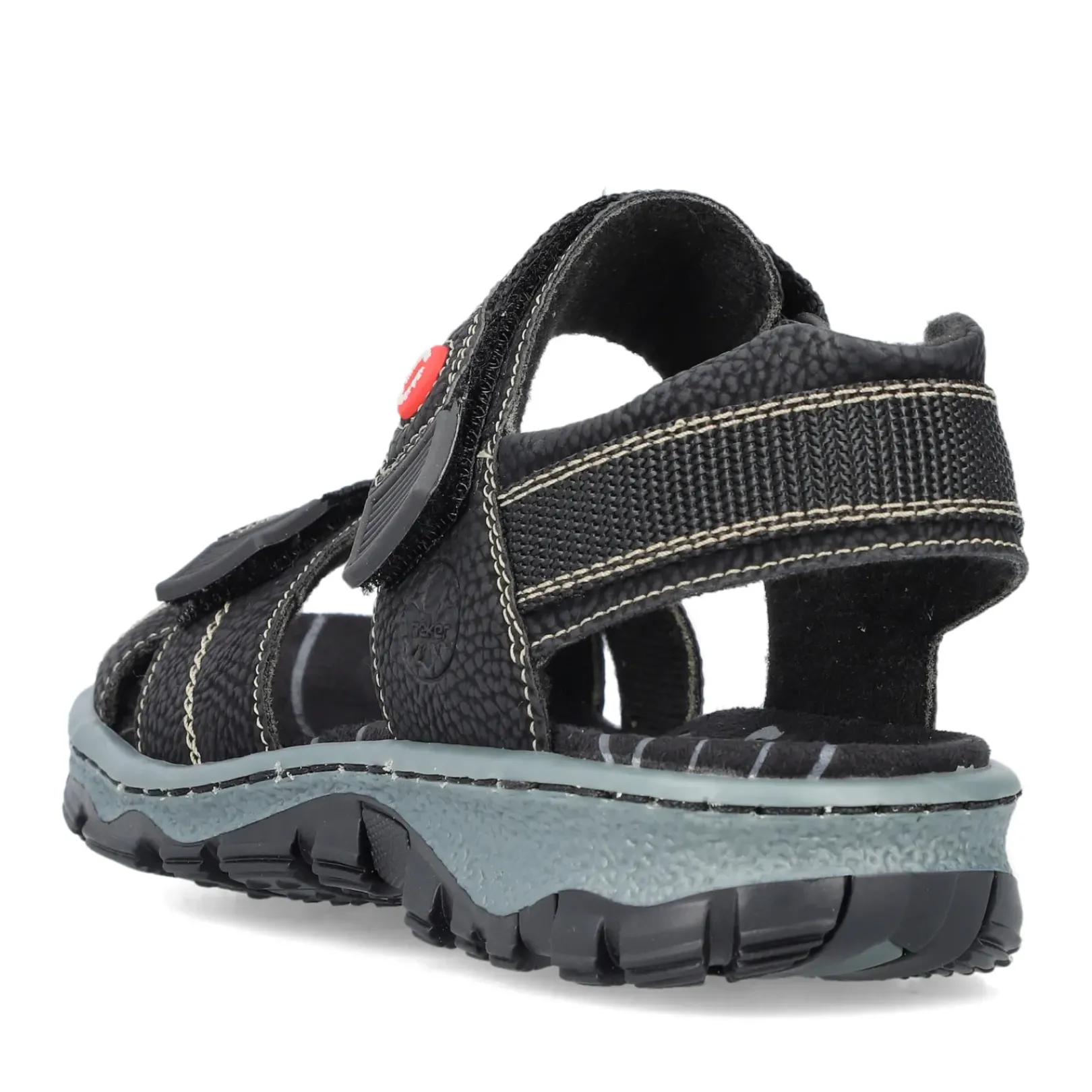 Hot Rieker Damskie Sandaly Trekkingowe , Asfaltowe, Czarne