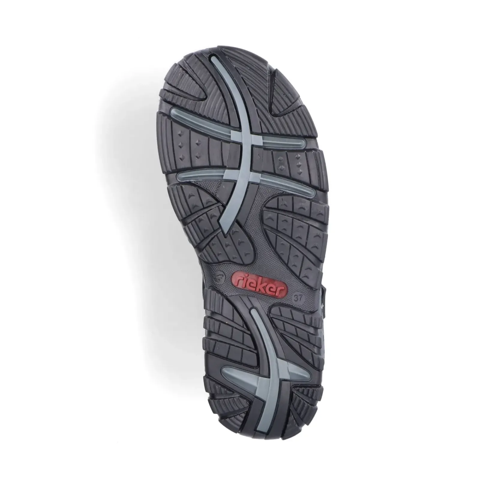 Hot Rieker Damskie Sandaly Trekkingowe , Asfaltowe, Czarne