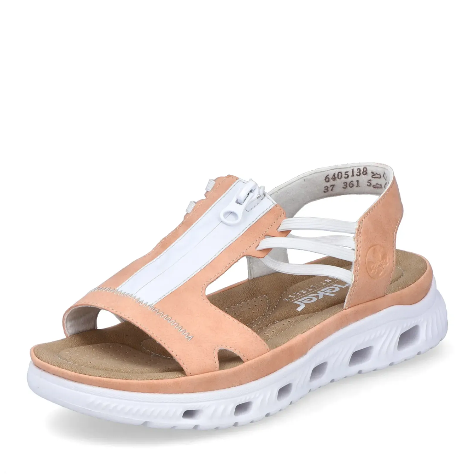 Best Rieker Damskie Sandaly Trekkingowe W Pastelowym Kolorze Pomaranczowym