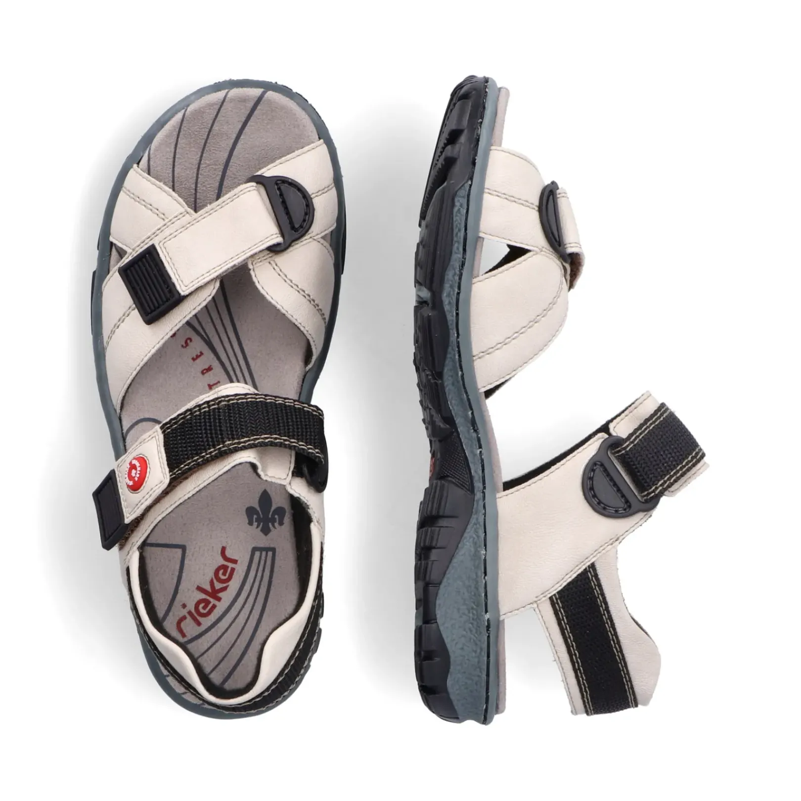 Hot Rieker Damskie Sandaly Trekkingowe W Kolorze Perlowo-Bialym