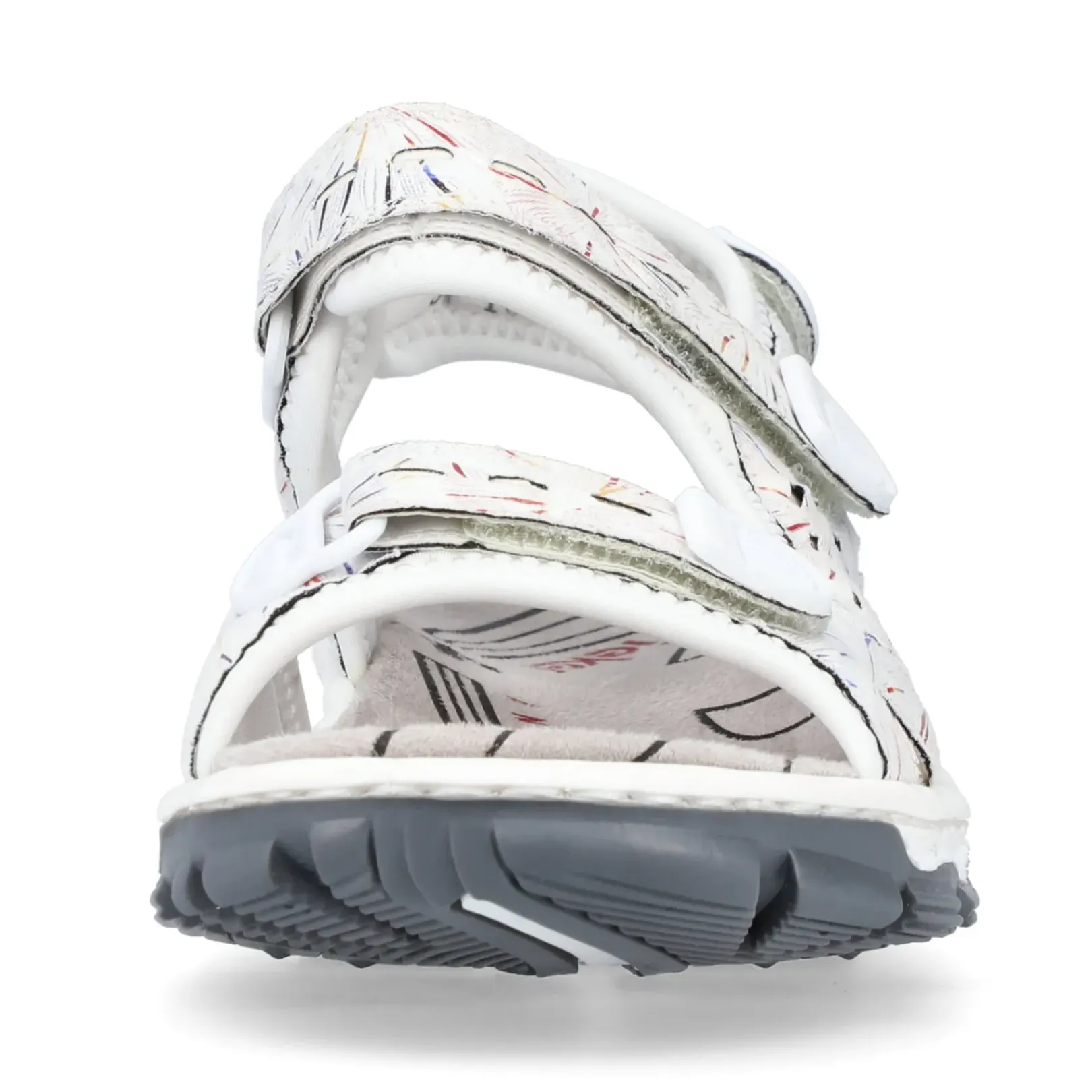 Best Rieker Damskie Sandaly Trekkingowe Perlowo-Bialo-Multi