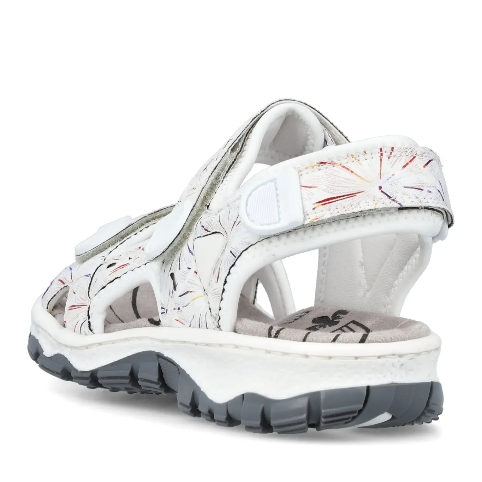 Best Rieker Damskie Sandaly Trekkingowe Perlowo-Bialo-Multi