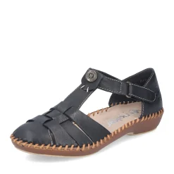 Discount Rieker Damskie Sandaly Z Paskami W Kolorze Ciemnej Czerni