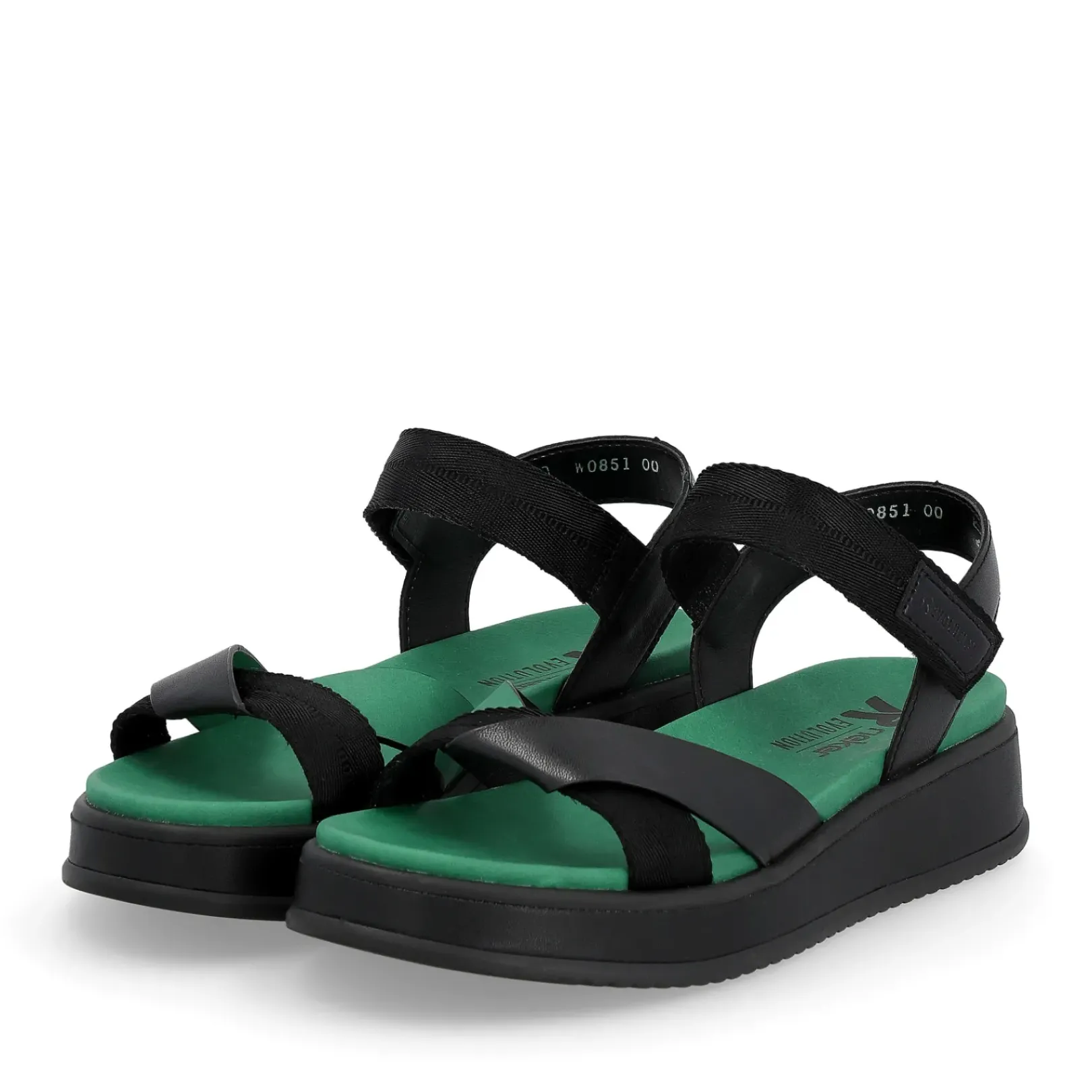 Sale Rieker Damskie Sandaly Z Paskami Night Black