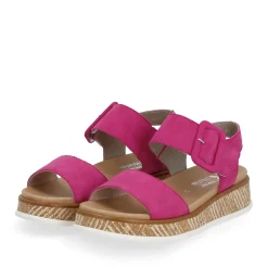 Hot Rieker Damskie Sandaly Z Paskami W Kolorze Magenta