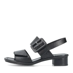 Discount Rieker Damskie Sandaly Z Paskami W Kolorze Czarnym, Blyszczacym