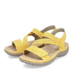 Discount Rieker Damskie Sandaly Z Paskami W Kolorze Cytrynowozoltym