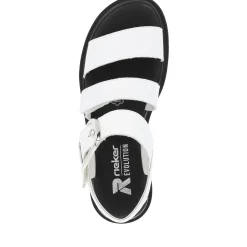 Discount Rieker Damskie Sandaly Z Paskami W Kolorze Perlowo-Bialym