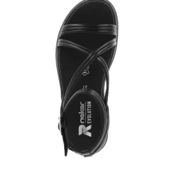 Hot Rieker Damskie Sandaly Z Paskami Noir