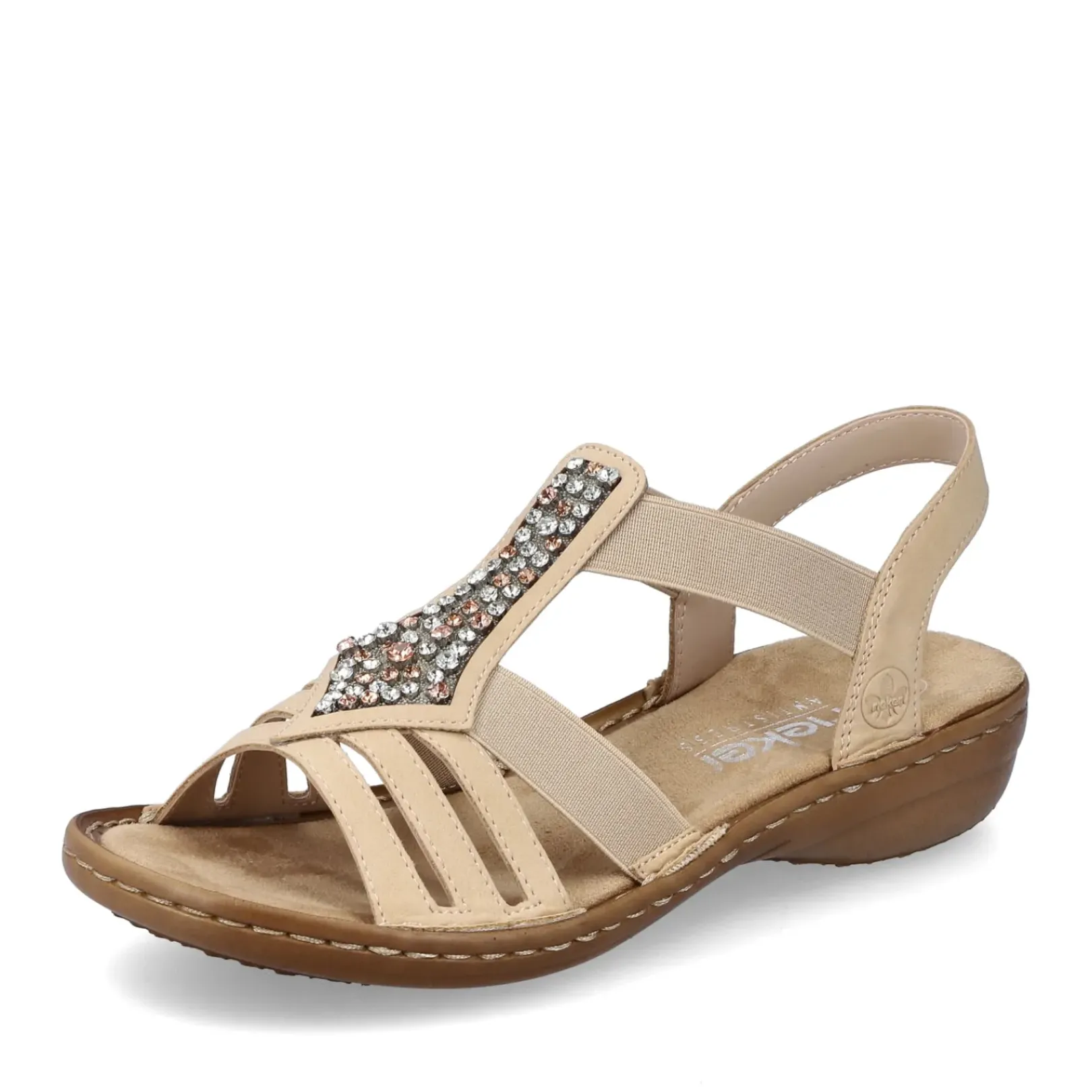Discount Rieker Damskie Sandaly Z Paskami W Kolorze Jasnobrazowym