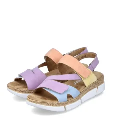 Discount Rieker Damskie Sandaly Z Paskami W Pastelowych Kolorach