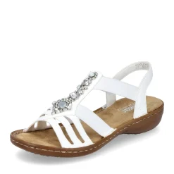 New Rieker Damskie Sandaly Z Paskami W Kolorze Liliowo-Bialym
