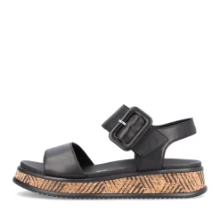 Fashion Rieker Damskie Sandaly Z Paskami Midnight Black