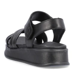 Best Rieker Damskie Sandaly Z Paskami Midnight Black