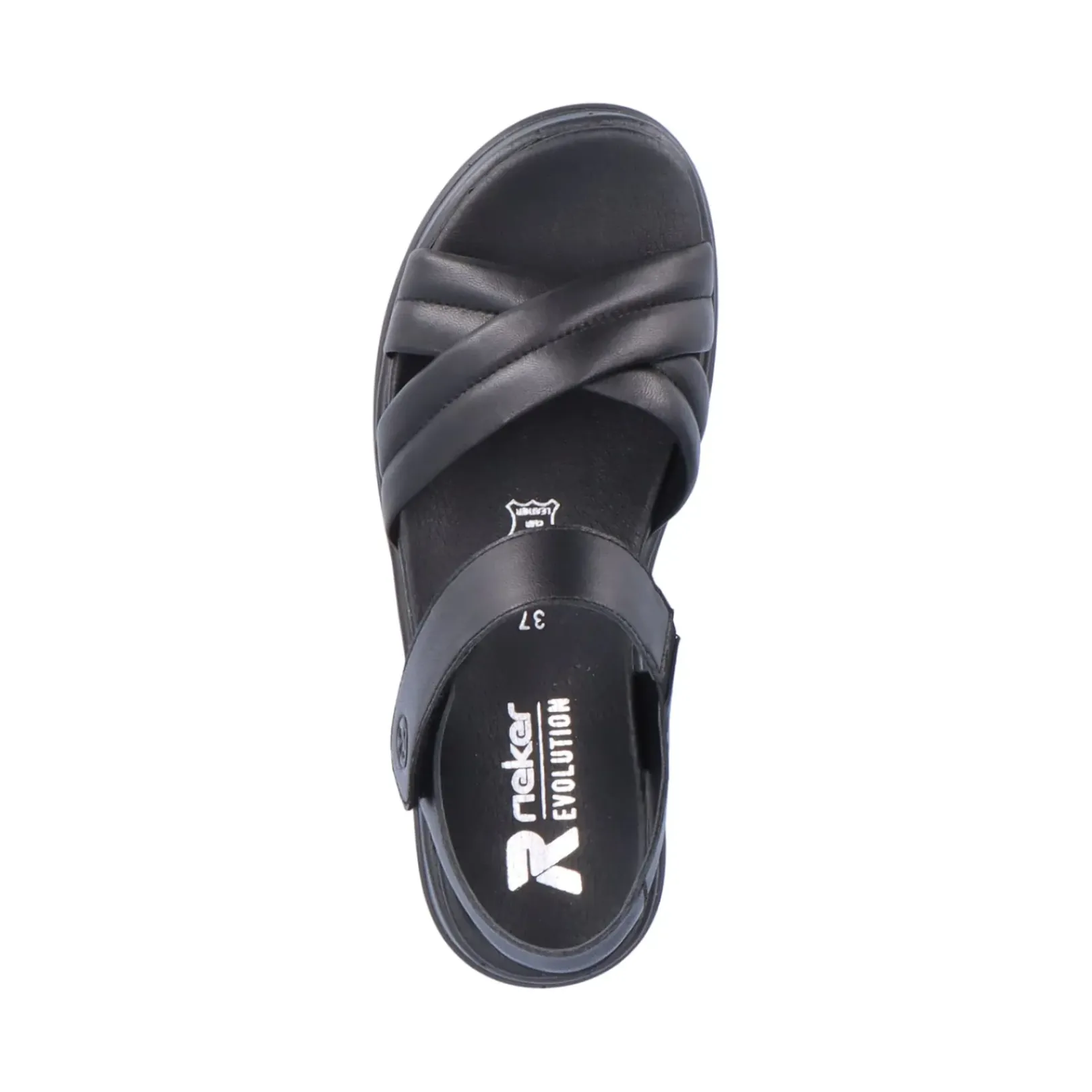 Best Rieker Damskie Sandaly Z Paskami Midnight Black
