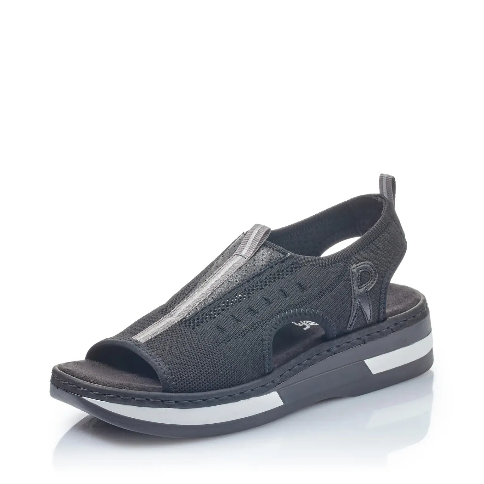Clearance Rieker Damskie Sandaly Z Paskami , W Kolorze Nocnej Czerni