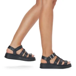 Hot Rieker Damskie Sandaly Z Paskami Night Black