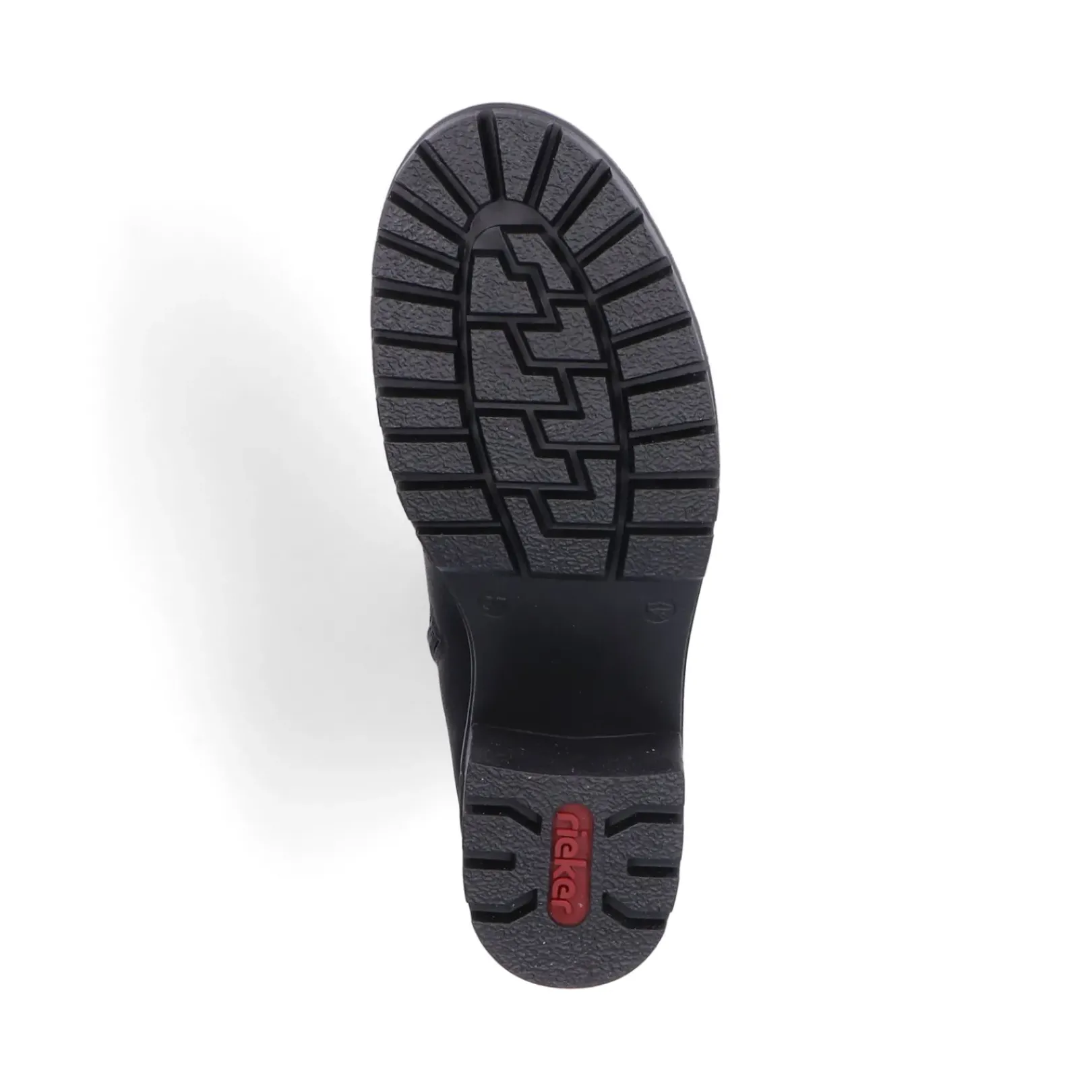 Clearance Rieker Damskie Sznurowane Botki W Kolorze Glebokiej Czerni