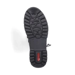 Clearance Rieker Damskie Sznurowane Botki W Kolorze Glebokiej Czerni