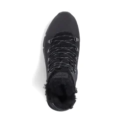 Outlet Rieker Damskie Sznurowane Buty , Asfaltowe, Czarne