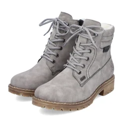 New Rieker Damskie Sznurowane Buty W Kolorze Srebrnoszarym