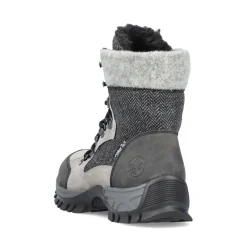 Fashion Rieker Damskie Sznurowane Buty W Kolorze Srebrnoszarym