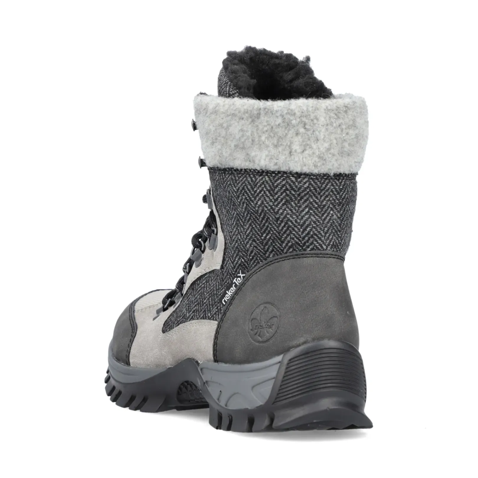 Fashion Rieker Damskie Sznurowane Buty W Kolorze Srebrnoszarym