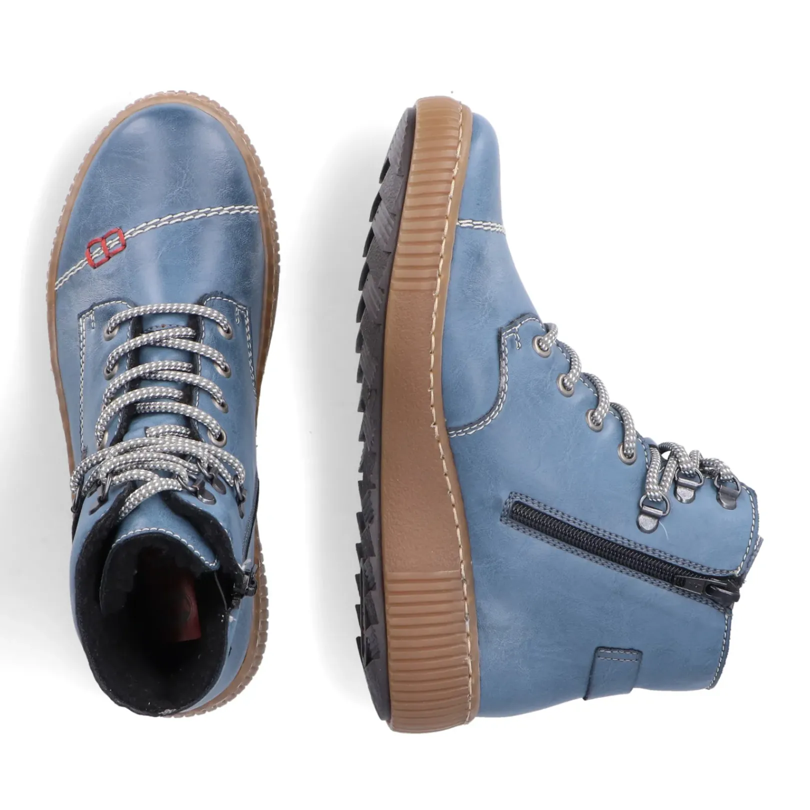 Clearance Rieker Damskie Sznurowane Buty W Kolorze Blekitnym
