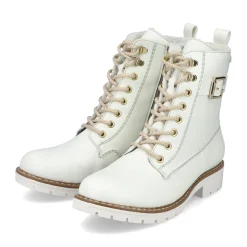 Clearance Rieker Damskie Sznurowane Buty W Kolorze Czystej Bieli