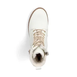 Clearance Rieker Damskie Sznurowane Buty W Kolorze Czystej Bieli