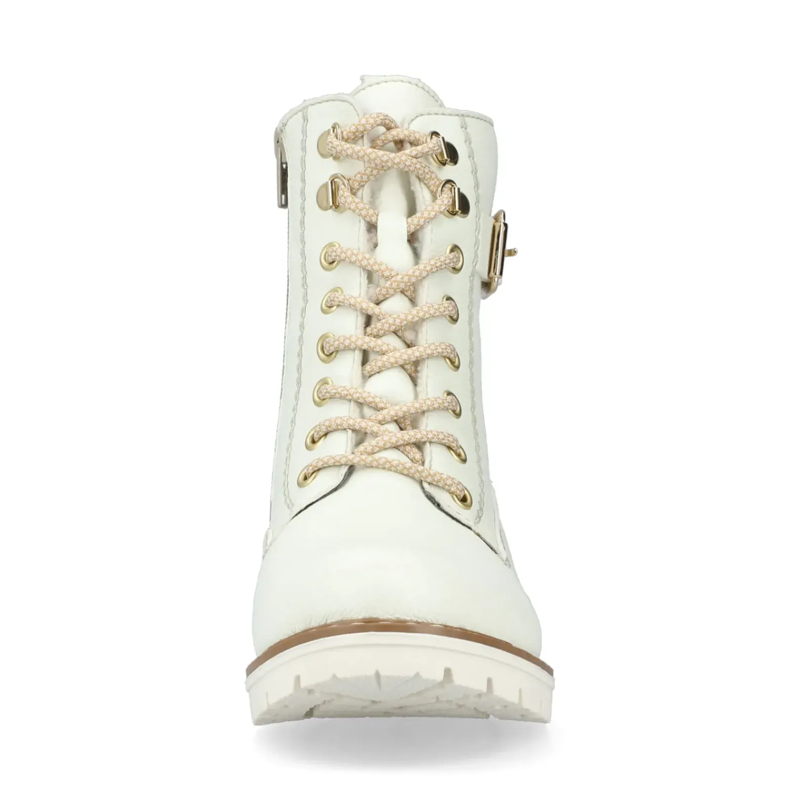 Clearance Rieker Damskie Sznurowane Buty W Kolorze Czystej Bieli
