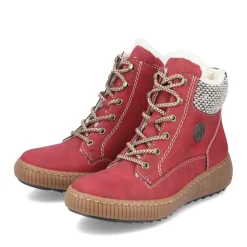 Online Rieker Damskie Sznurowane Buty W Kolorze Ognistoczerwonym