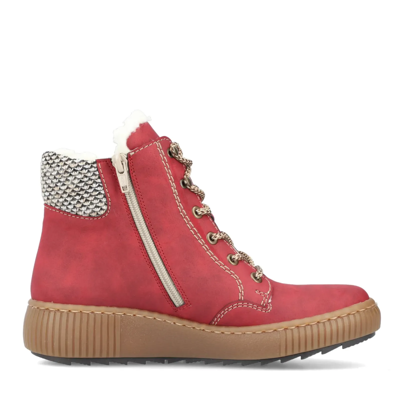 Online Rieker Damskie Sznurowane Buty W Kolorze Ognistoczerwonym