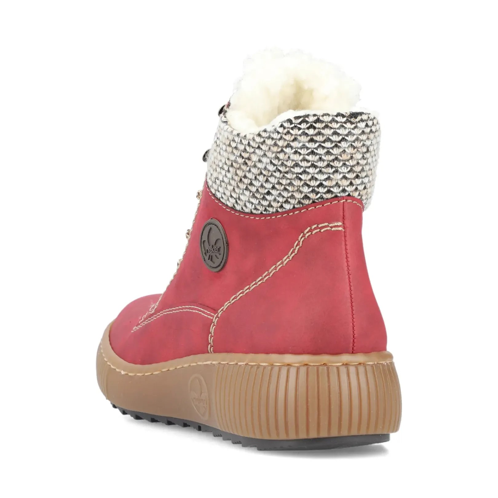 Online Rieker Damskie Sznurowane Buty W Kolorze Ognistoczerwonym
