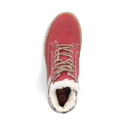 Online Rieker Damskie Sznurowane Buty W Kolorze Ognistoczerwonym