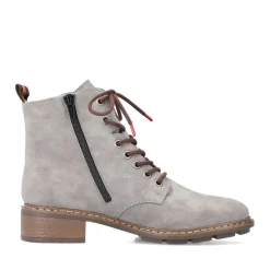 Fashion Rieker Damskie Sznurowane Buty W Kolorze Srebrnoszarym