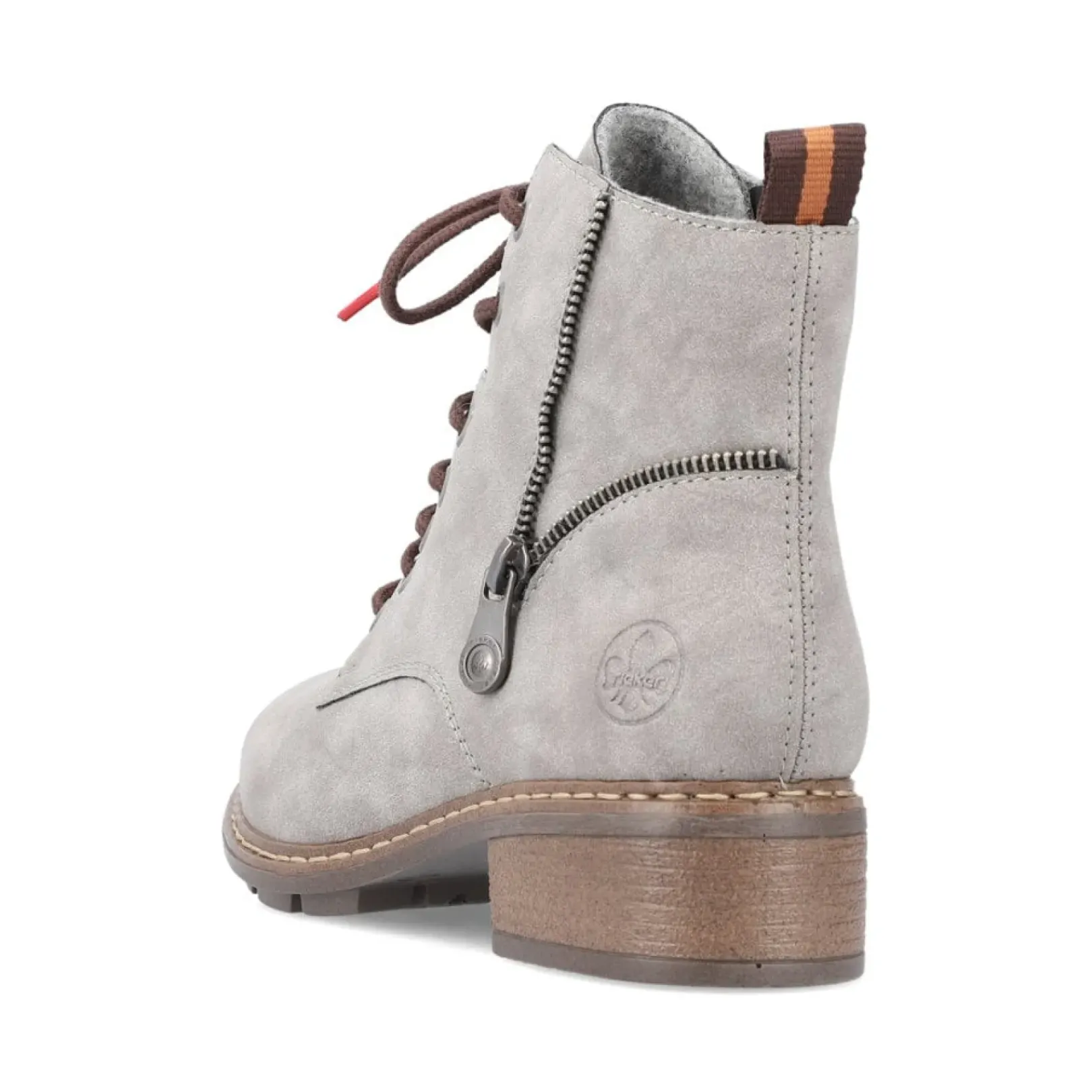 Fashion Rieker Damskie Sznurowane Buty W Kolorze Srebrnoszarym