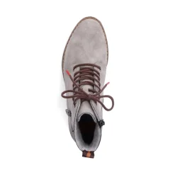 Fashion Rieker Damskie Sznurowane Buty W Kolorze Srebrnoszarym